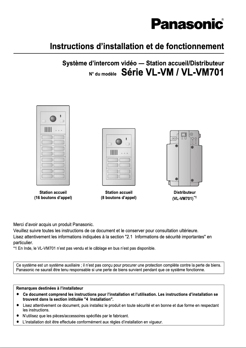 Imagen de la primera página del manual del dispositivo VL-VM302