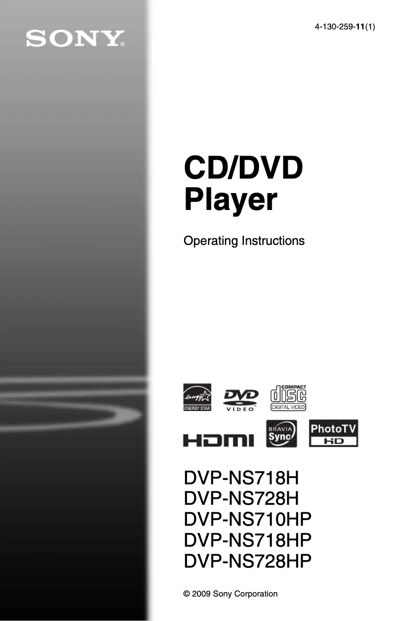 Página nº 1 - Manual de usuario Sony DVP-NS728HP