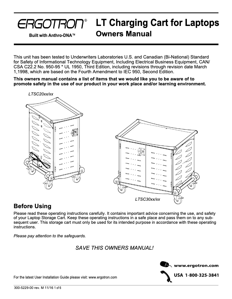 Imagen de la primera página del manual del dispositivo LTSC20WH/SM