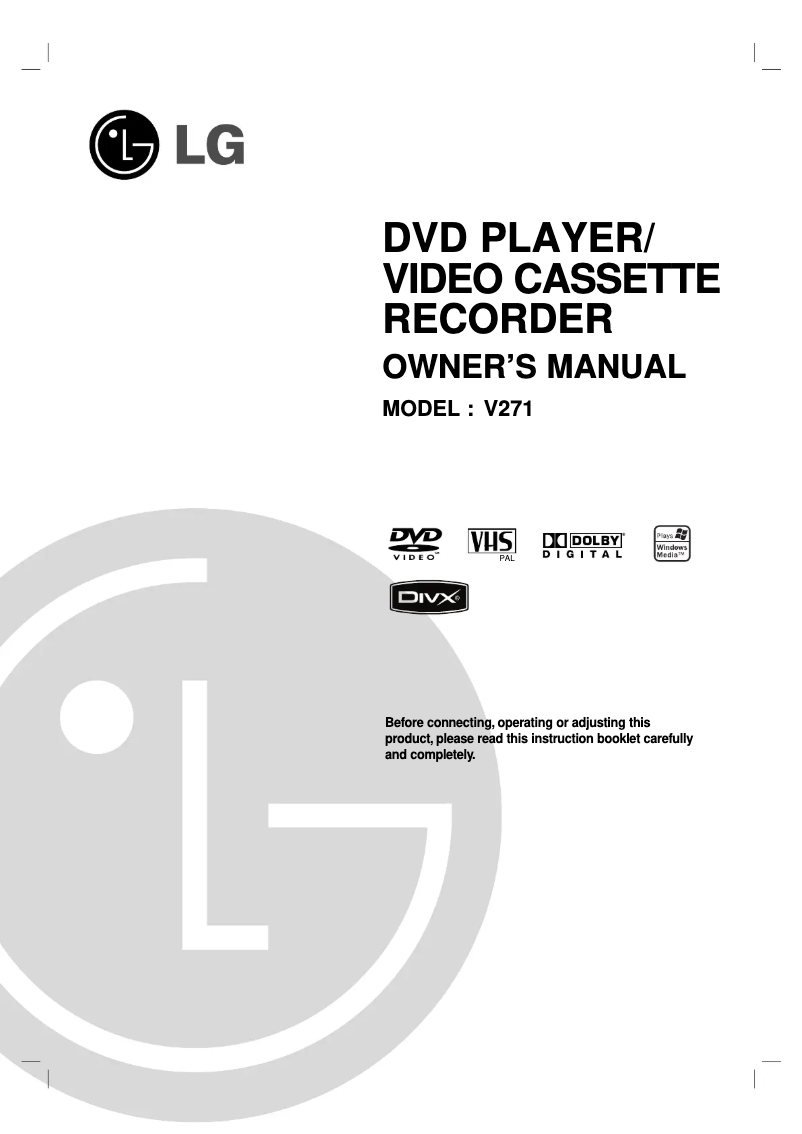 Imagen de la primera página del manual del dispositivo V271-W1