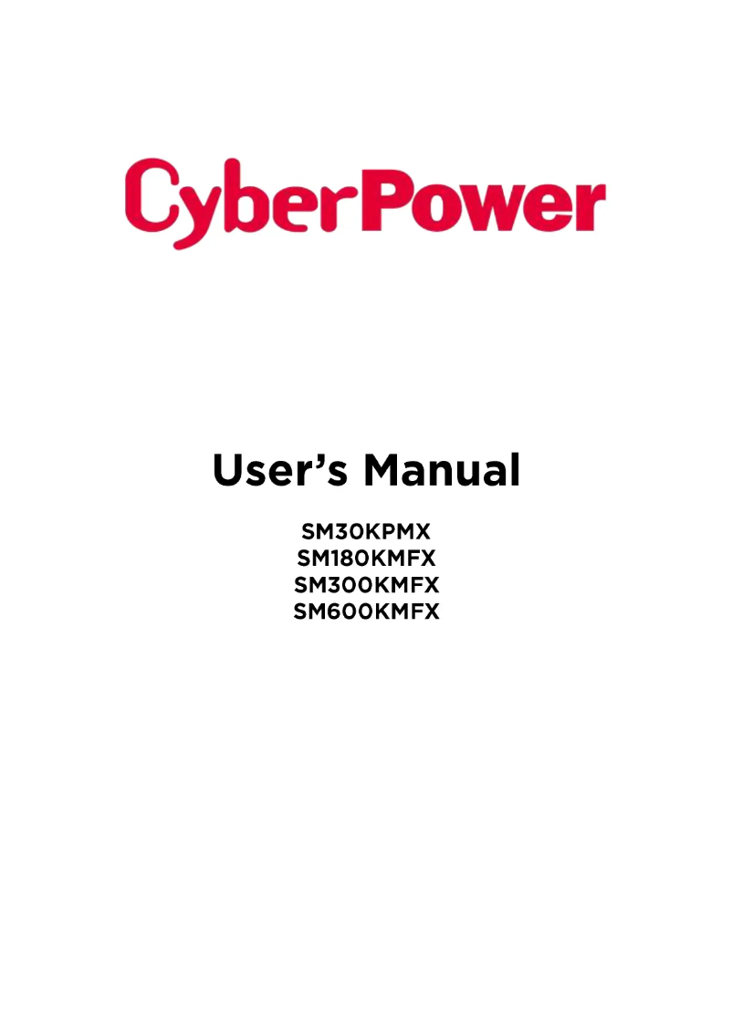 Página 1 del manual Manual de usuario CyberPower SM30KPMX