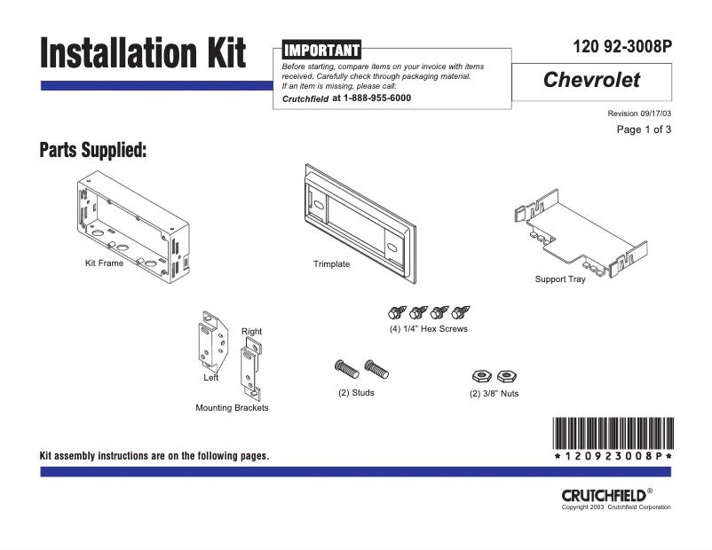 Página 1 del manual Manual de usuario Metra 92-3008P