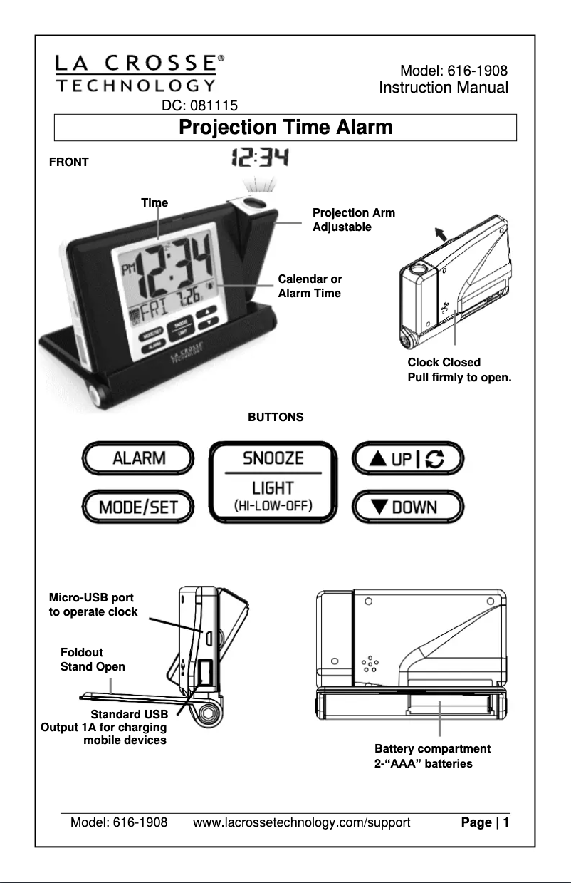 Imagen de la primera página del manual del dispositivo 616-1908