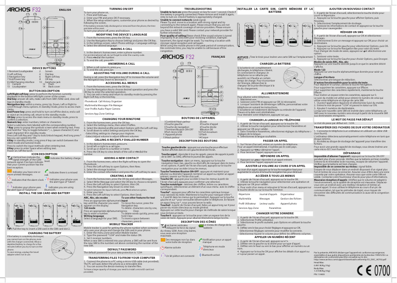 Imagen de la primera página del manual del dispositivo F32