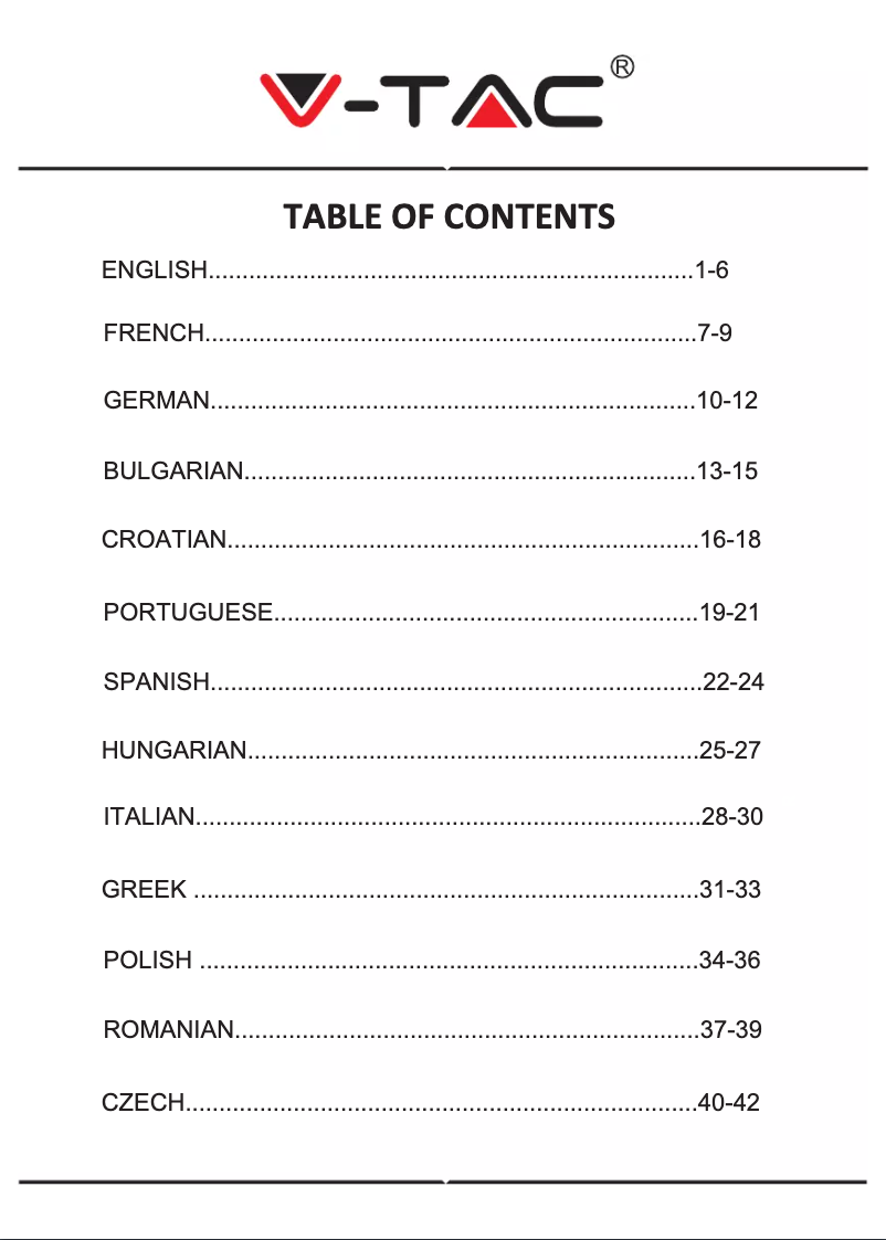Página 1 del manual Manual de usuario V-TAC VT-3517