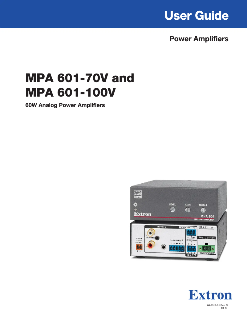 Página 1 del manual Manual de usuario Extron MPA 601