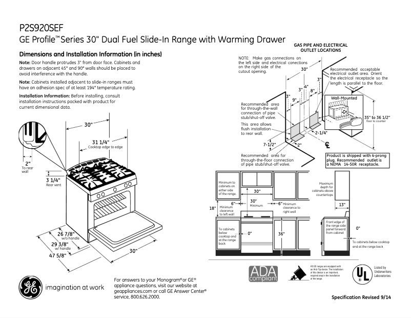 Imagen de la primera página del manual del dispositivo Profile P2S920SEFSS