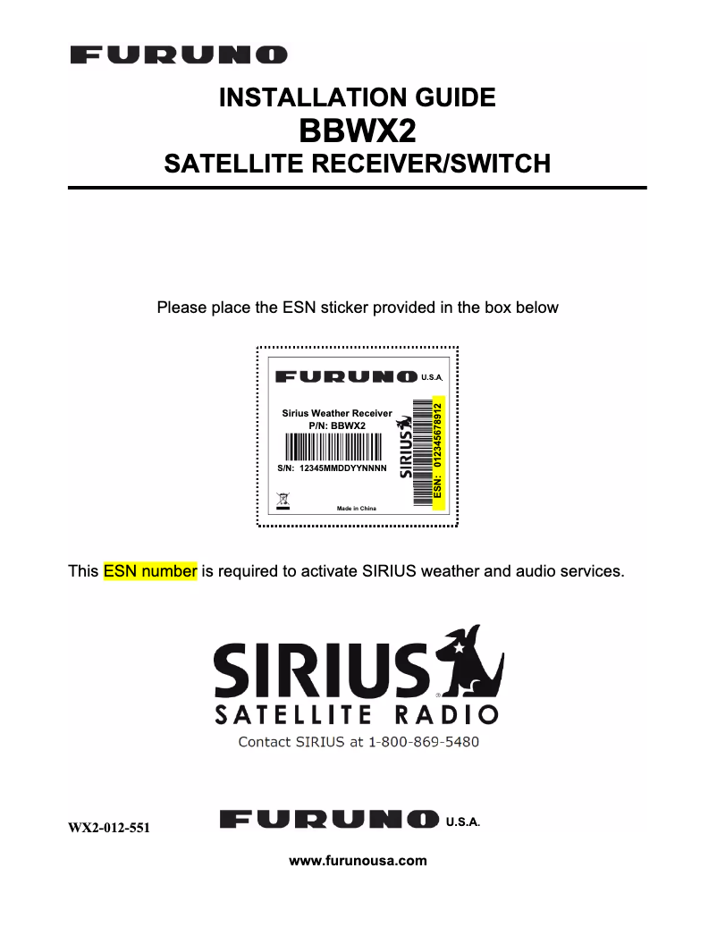 Imagen de la primera página del manual del dispositivo BBWX2