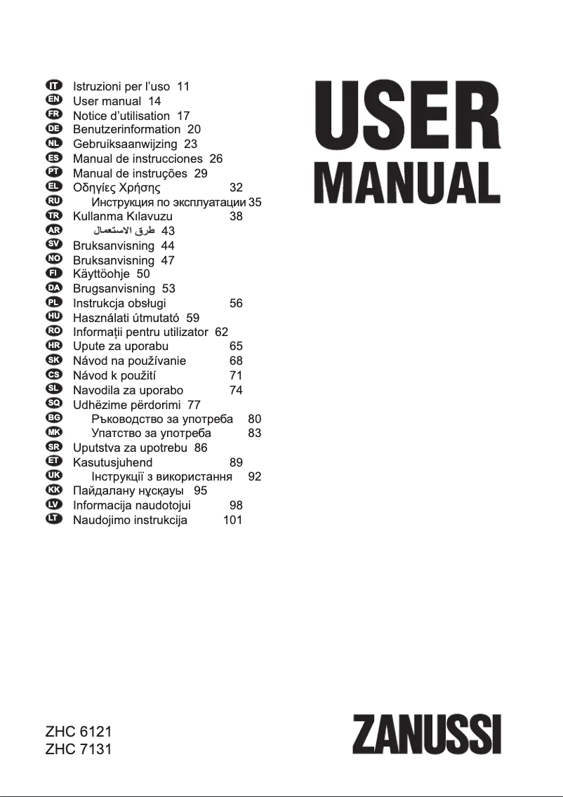 Página 1 del manual Manual de usuario Zanussi ZHC 7131 X