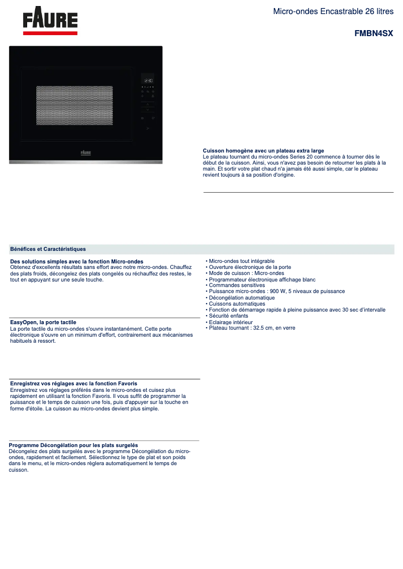 Página nº 1 - Ficha técnica Faure FMBN4SX