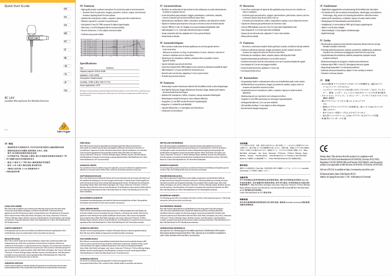 Imagen de la primera página del manual del dispositivo BC LAV