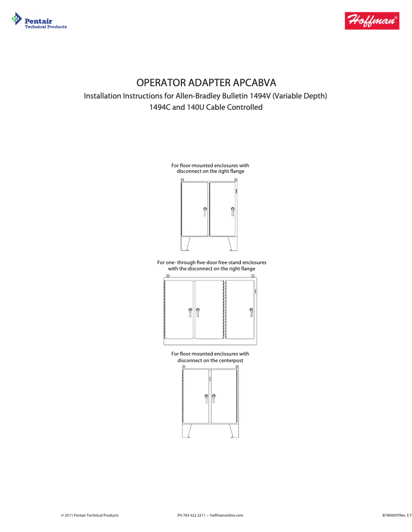 Página nº 1 - Manual de usuario Hoffman APCABVA