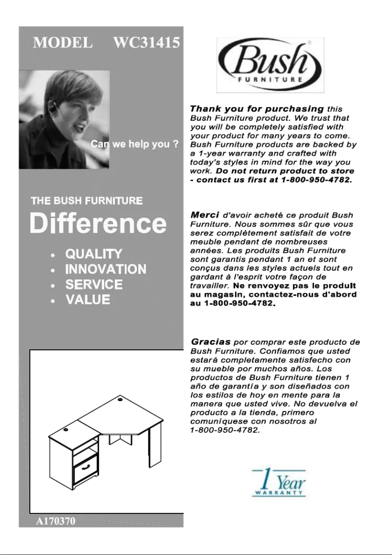 Imagen de la primera página del manual del dispositivo Cabot WC31415-03