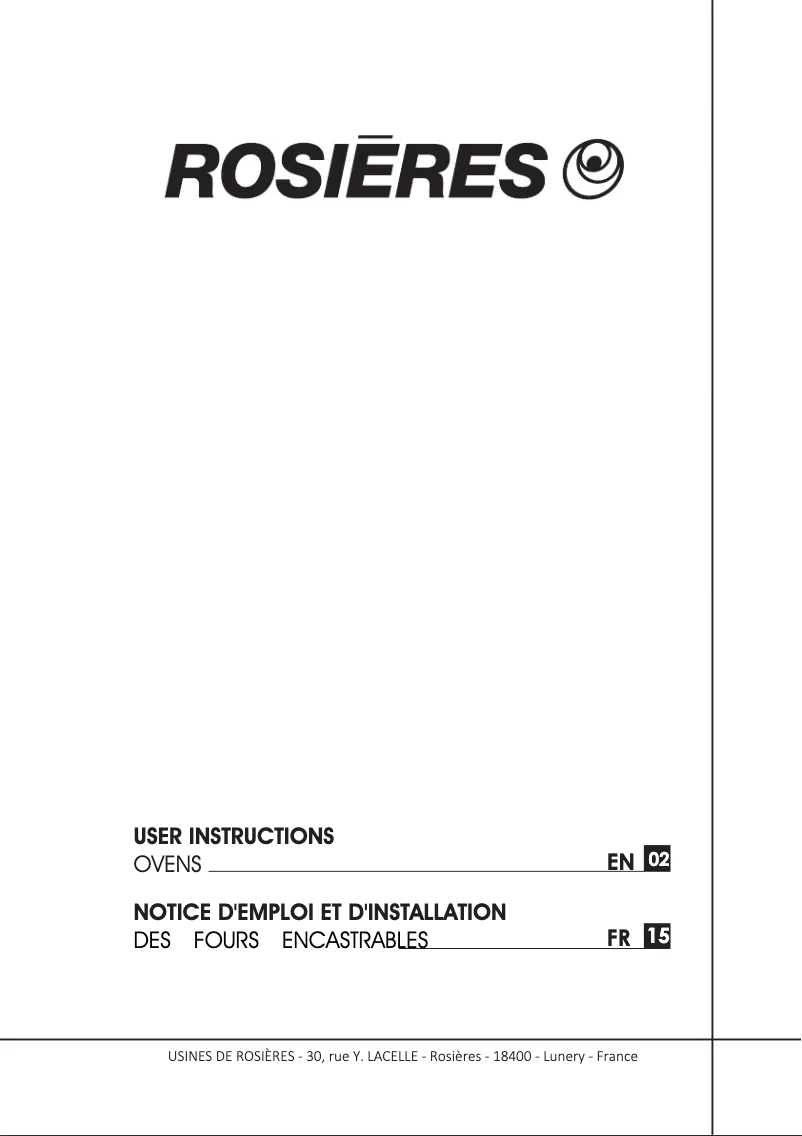 Página 1 del manual Manual de instrucciones Rosieres RFS 5282 IN