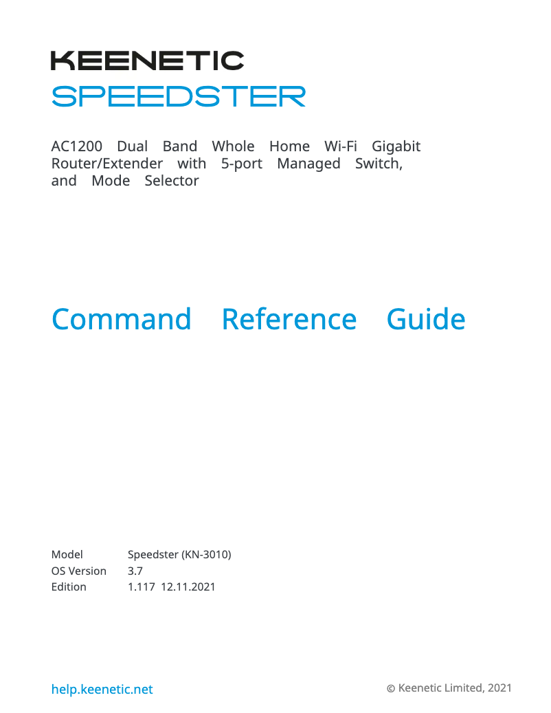 Página 1 del manual Manual de usuario Keenetic Speedster
