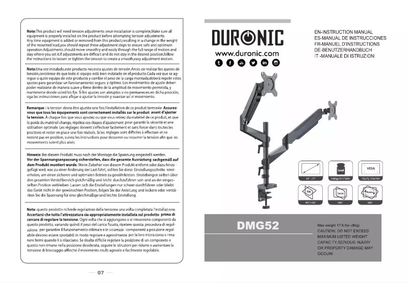 Imagen de la primera página del manual del dispositivo DMG52
