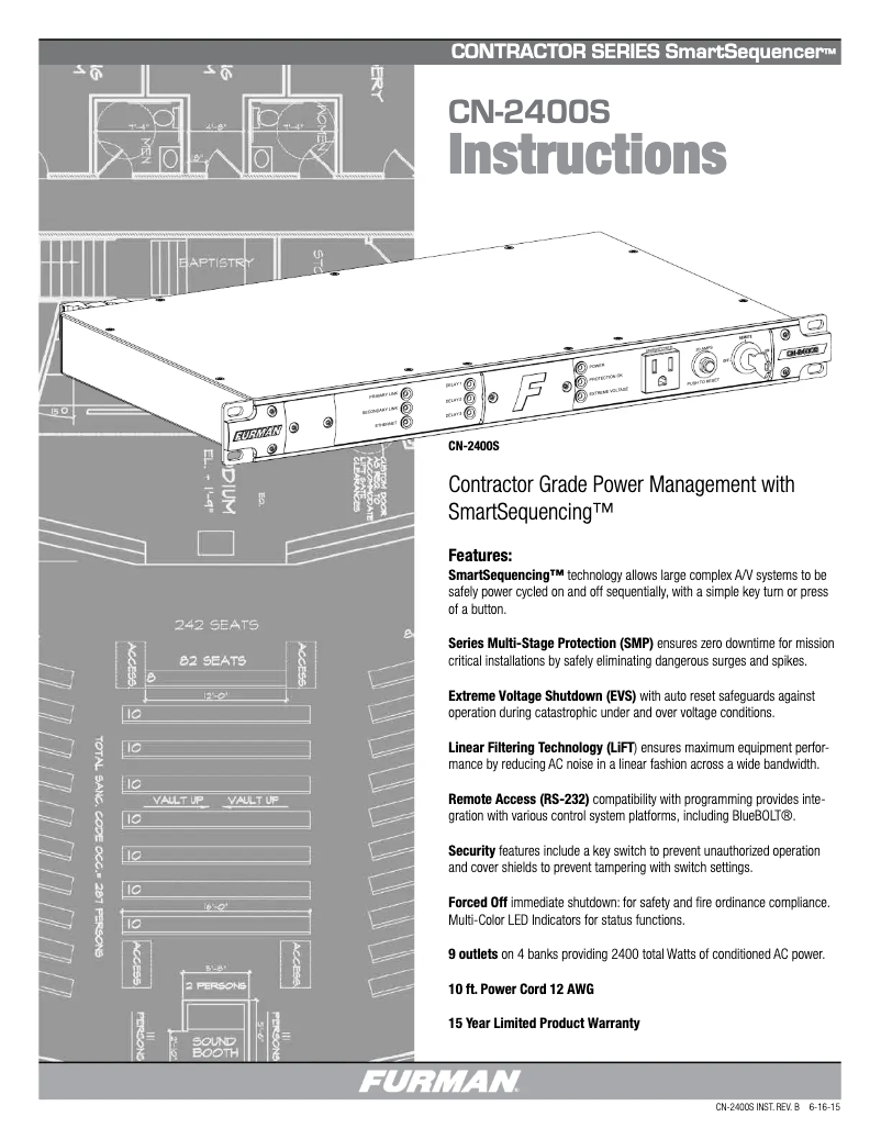 Página nº 1 - Manual de usuario Furman CN-2400S