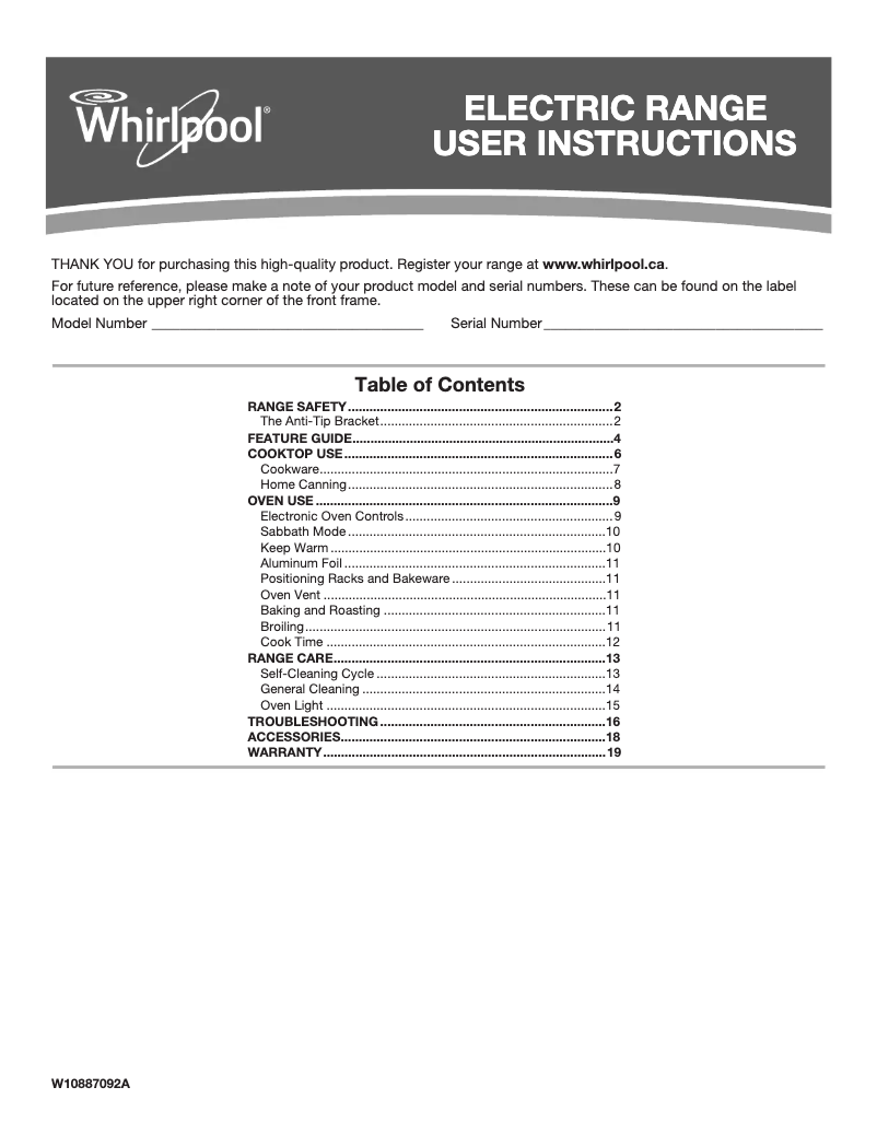 Página 1 del manual Manual de usuario Whirlpool YWEE510S0FS