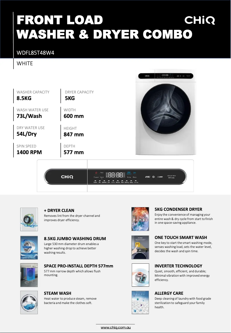 Imagen de la primera página del manual del dispositivo WDFL85T48W4