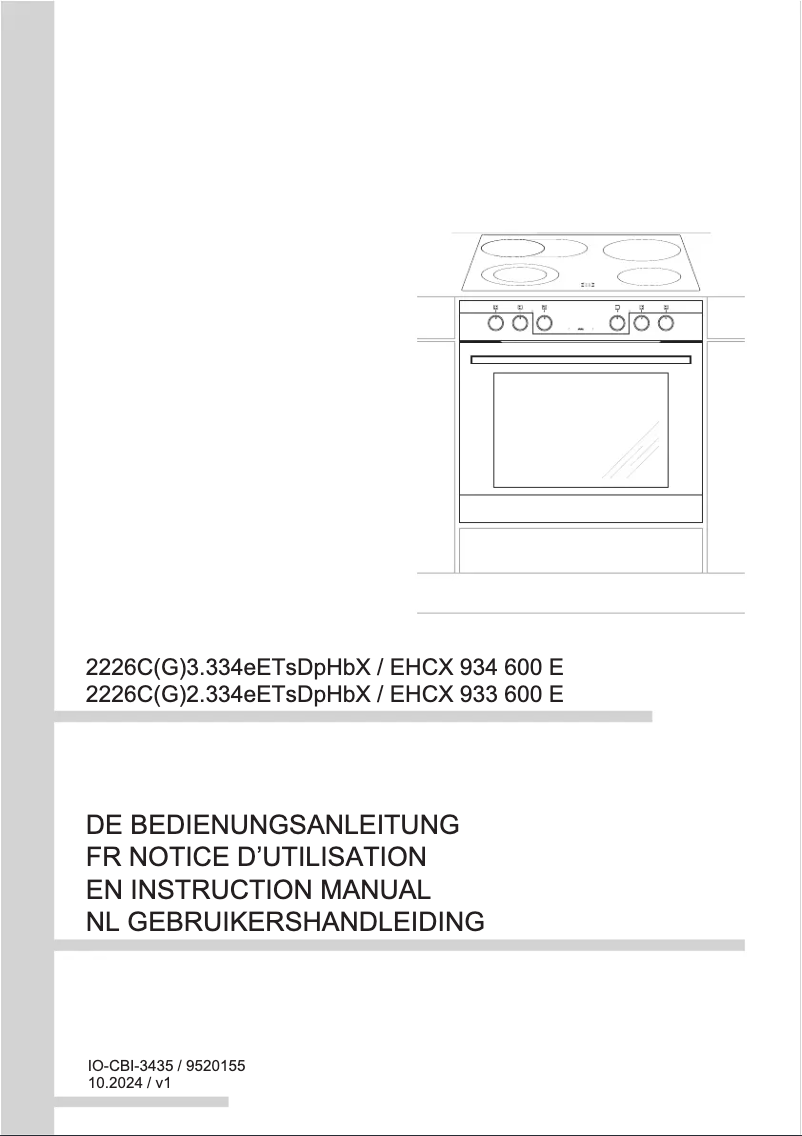 Imagen de la primera página del manual del dispositivo EHCX 933 600 E