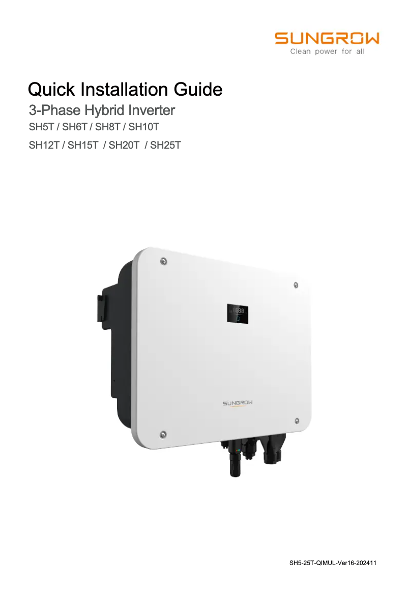 Imagen de la primera página del manual del dispositivo SH25T