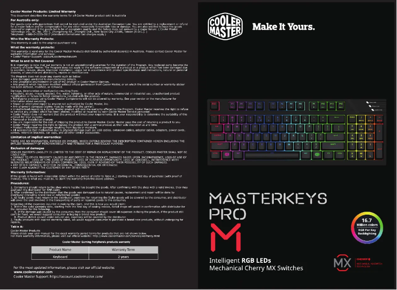 Página 1 del manual Manual de usuario Cooler Master MasterKeys Pro M RGB
