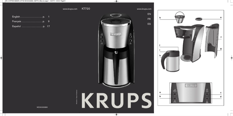 Página 1 del manual Manual de usuario Krups KT720