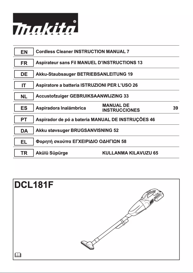 Imagen de la primera página del manual del dispositivo DCL181FZW