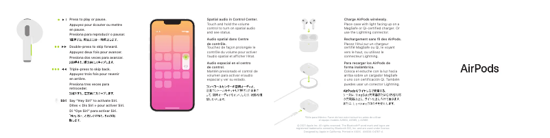 Imagen de la primera página del manual del dispositivo Airpods 3rd Gen