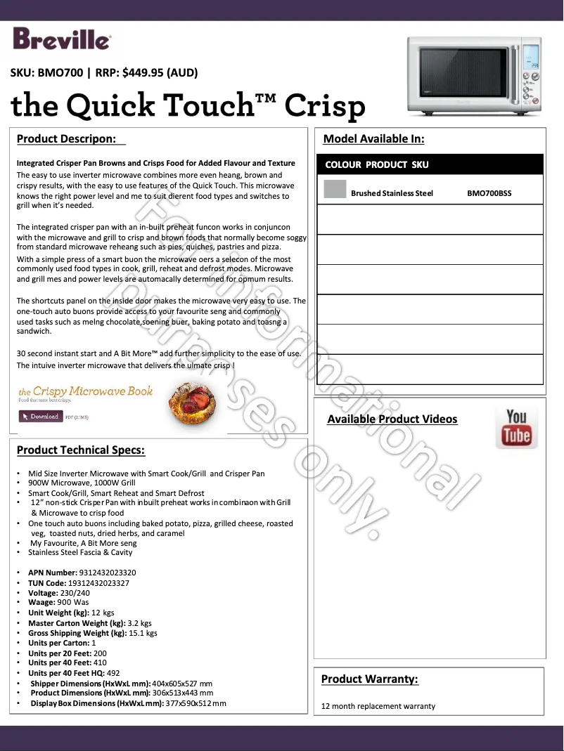 Imagen de la primera página del manual del dispositivo the Quick & Easy BMO300