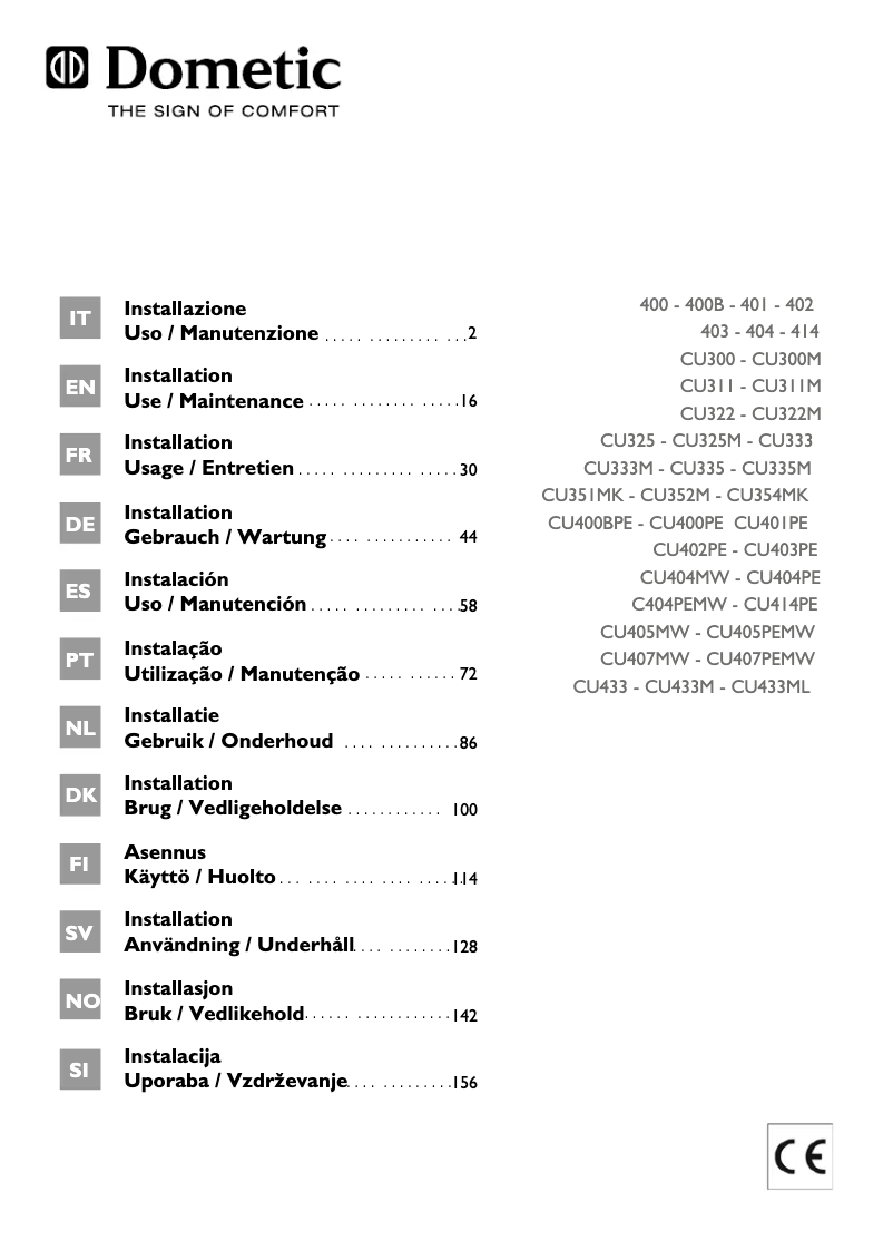 Página nº 1 - Manual de usuario Dometic CU300M