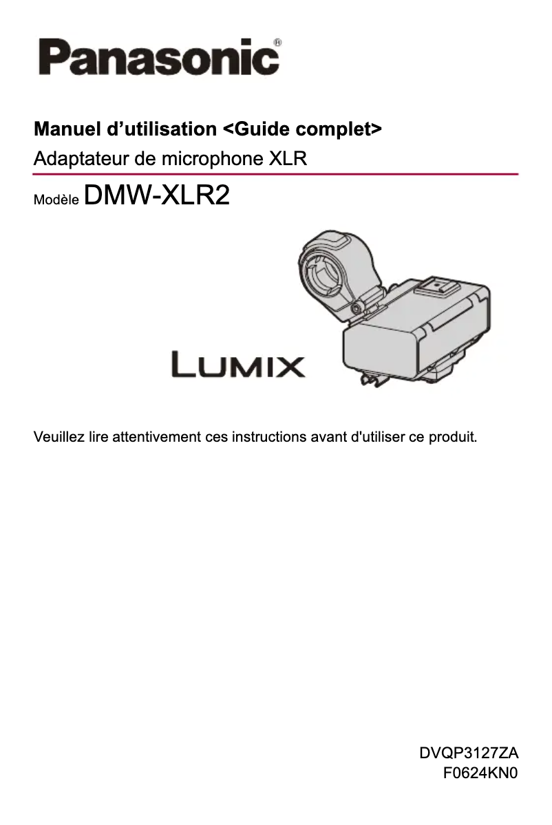 Página 1 del manual Manual de usuario Panasonic DMW-XLR2