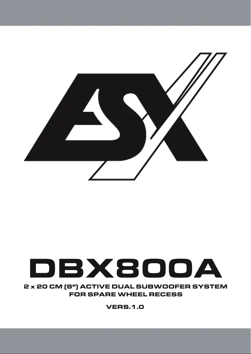 Imagen de la primera página del manual del dispositivo DBX800A