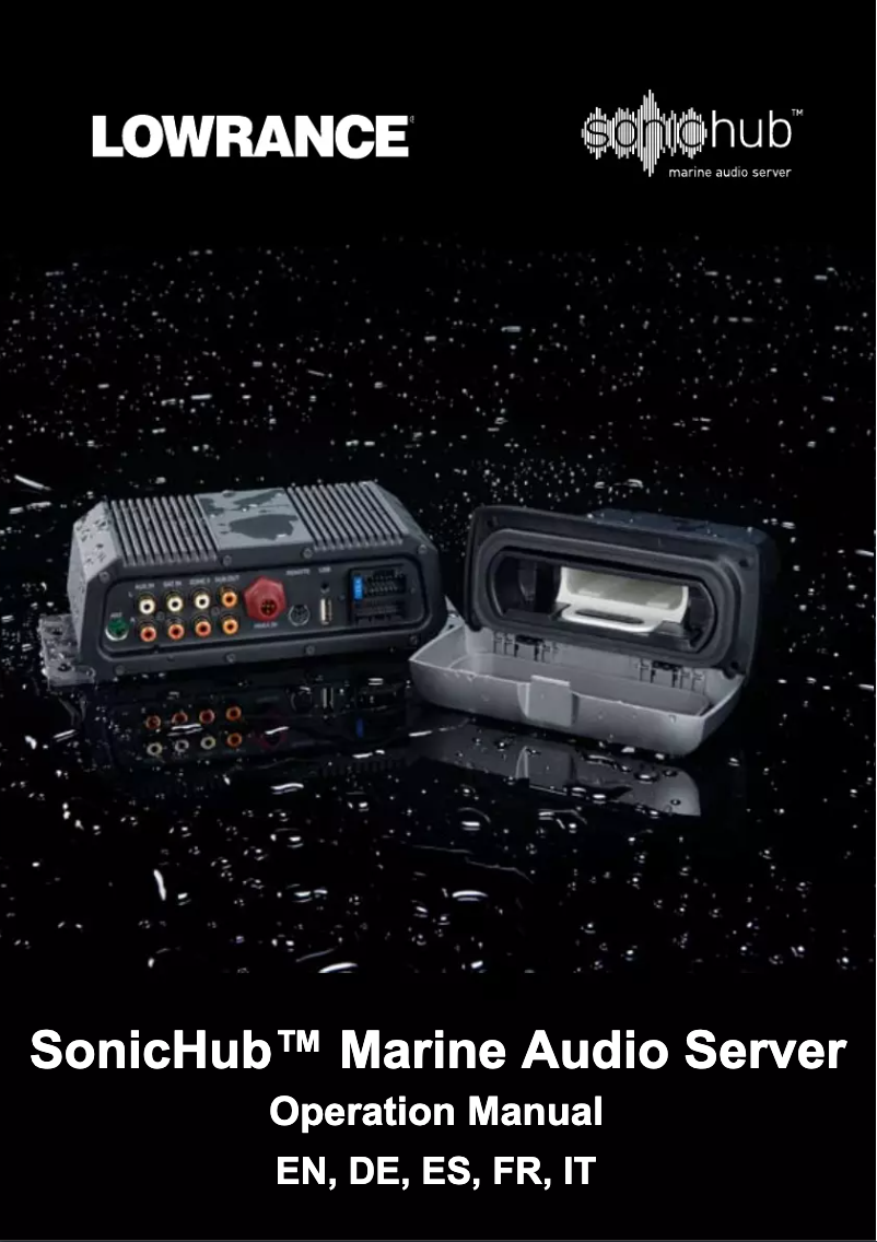 Imagen de la primera página del manual del dispositivo SonicHub Marine