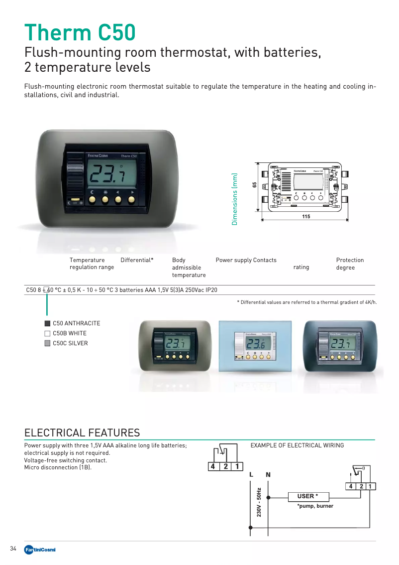 Imagen de la primera página del manual del dispositivo C50