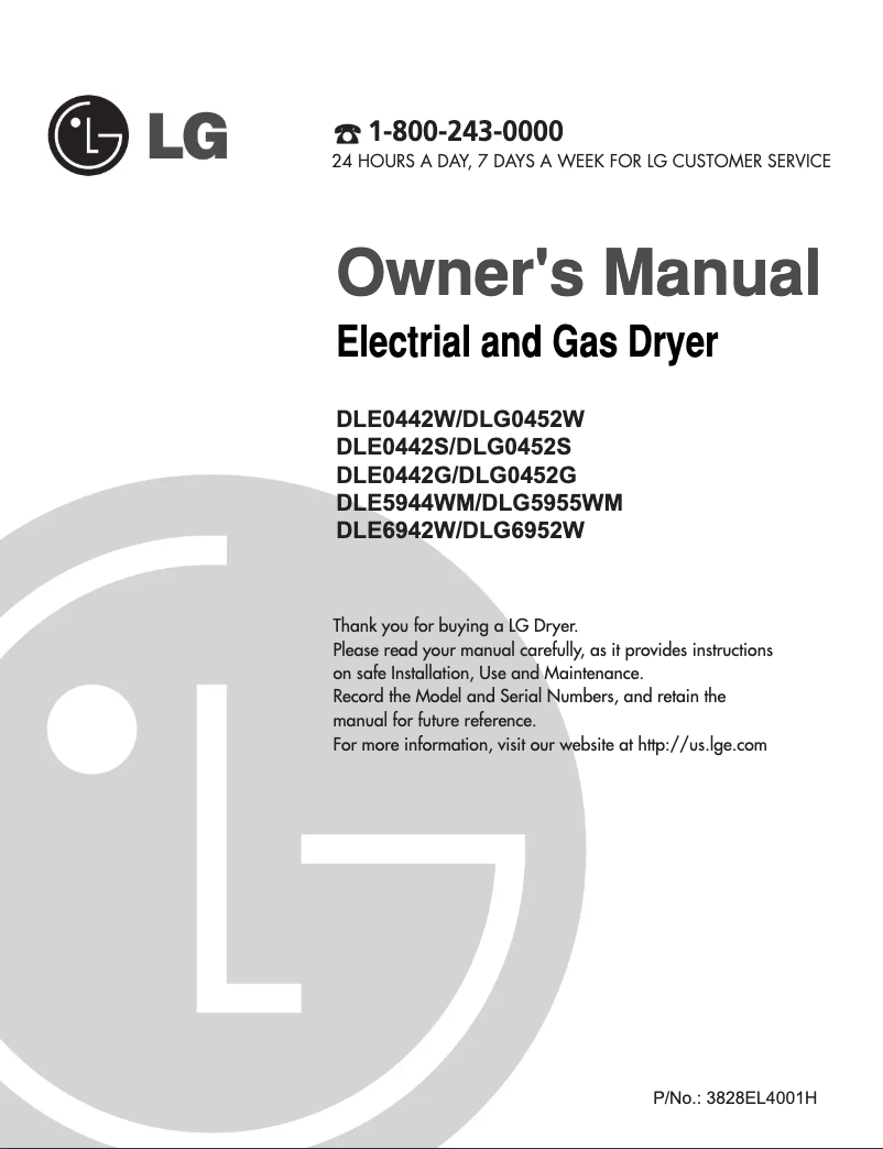 Página 1 del manual Manual de usuario LG DLE0442G