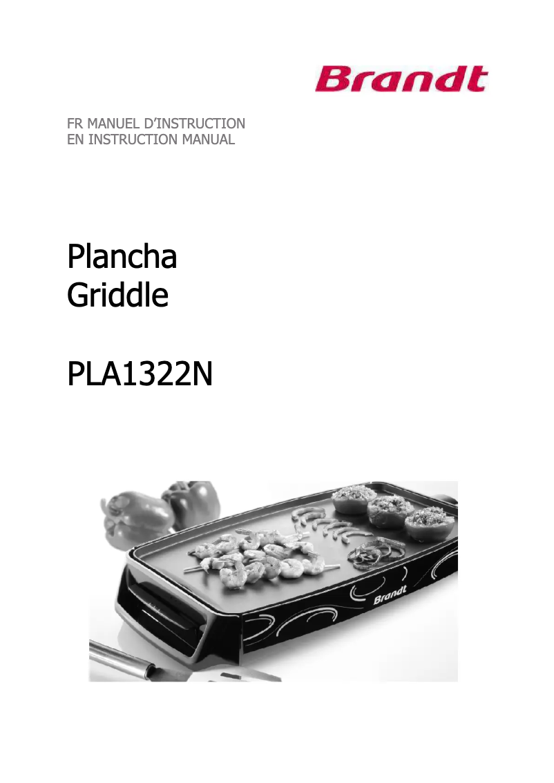 Página 1 del manual Manual de usuario Brandt PLA1322V