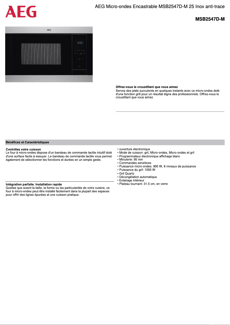 Imagen de la primera página del manual del dispositivo MSB2547D-M