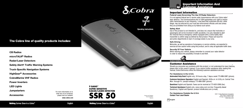 Imagen de la primera página del manual del dispositivo SSR 50