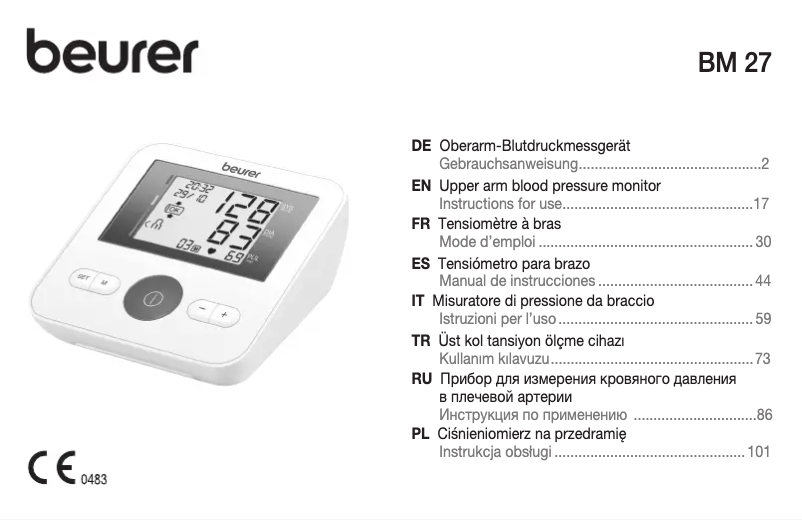 Página 1 del manual Manual de usuario Beurer BM 27