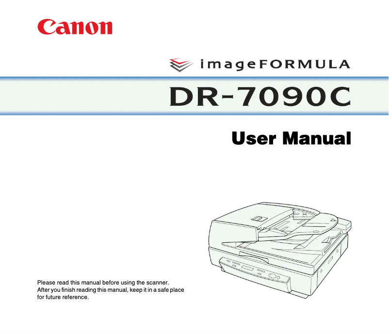 Imagen de la primera página del manual del dispositivo imageFORMULA DR-7090c