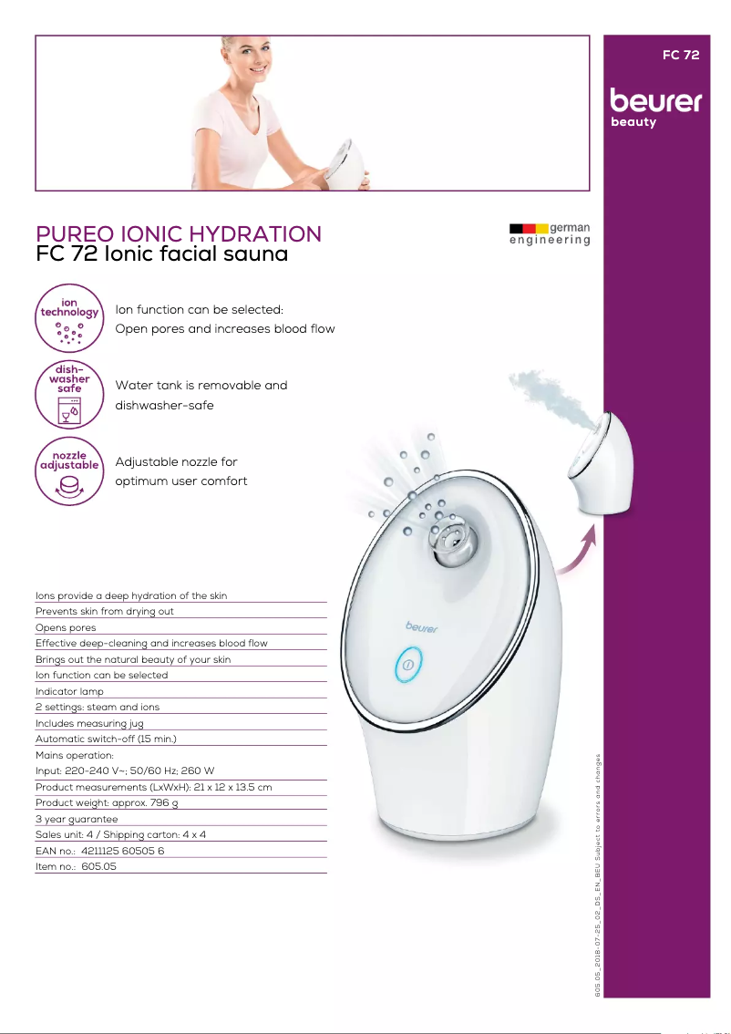 Imagen de la primera página del manual del dispositivo FC 72