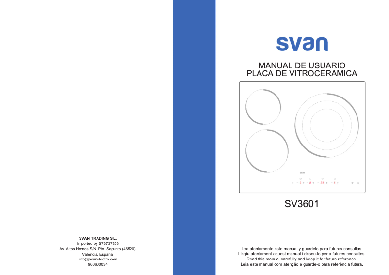 Imagen de la primera página del manual del dispositivo SV3601