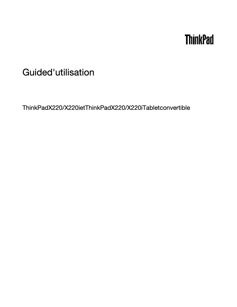 Página nº 1 - Manual de usuario Lenovo ThinkPad X220