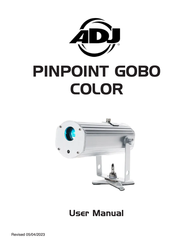 Página 1 del manual Manual de usuario Adj PinPoint Gobo Color