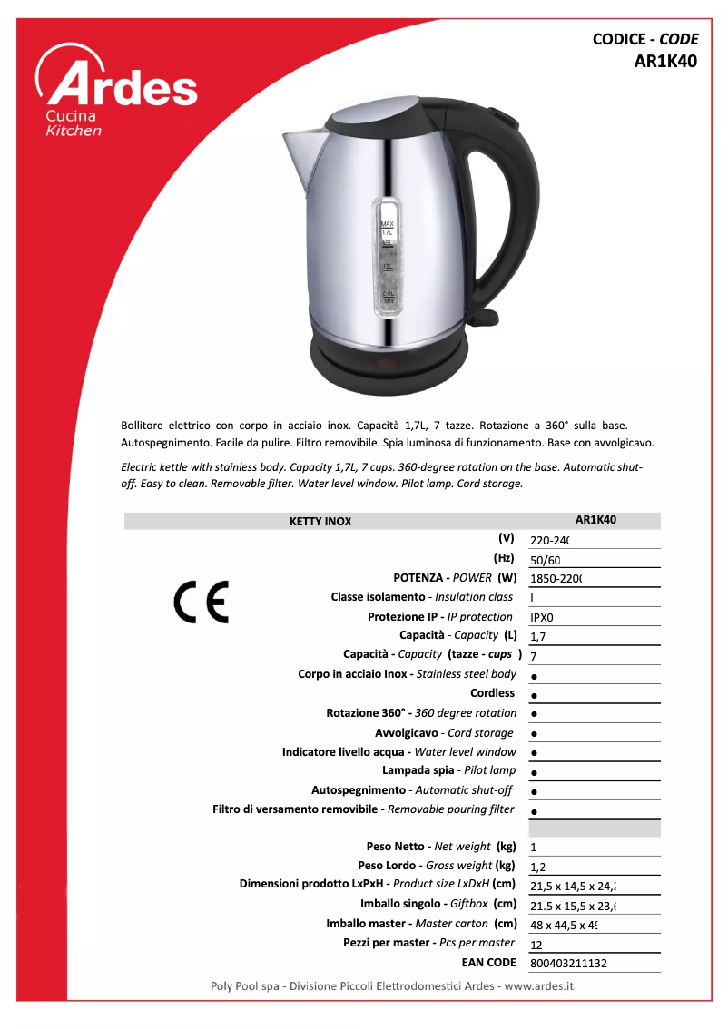 Página nº 1 - Ficha técnica Ardes AR1K40
