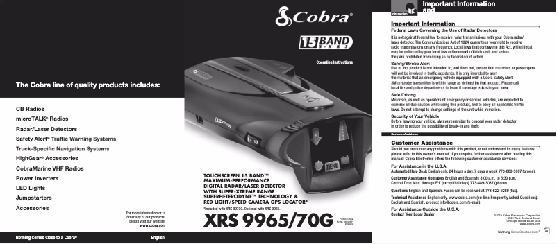 Imagen de la primera página del manual del dispositivo XRS 9970G