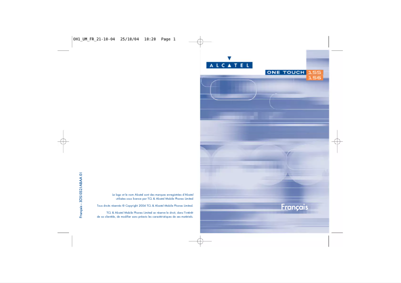 Imagen de la primera página del manual del dispositivo One touch 156