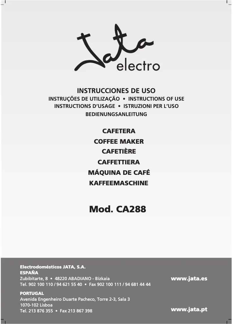 Imagen de la primera página del manual del dispositivo CA288