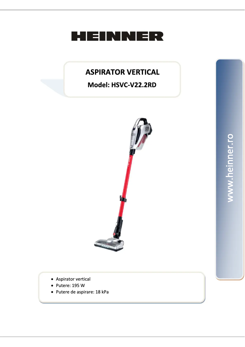 Página 1 del manual Manual de usuario Heinner HSVC-V22.2RD